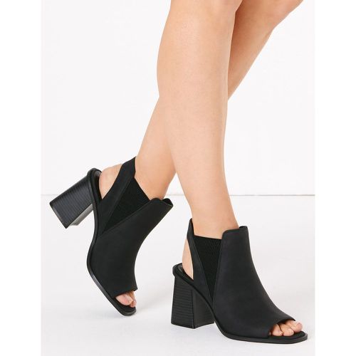 Block Heel Open Toe Shoe Boots - Marks & Spencer - Modalova