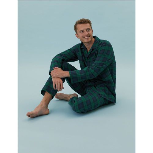 Brushed Cotton Checked Pyjama Set green - Marks & Spencer - Modalova