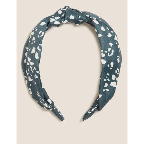 Satin Floral Knot Headband navy - Marks & Spencer - Modalova