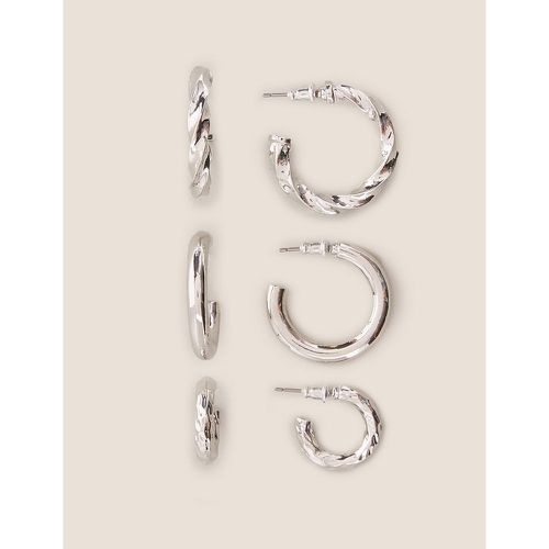 Pack Chunky Mixed Hoop Earrings silver - Marks & Spencer - Modalova