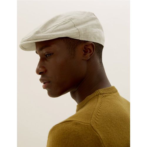 Linen Textured Flat Cap beige - Marks & Spencer - Modalova