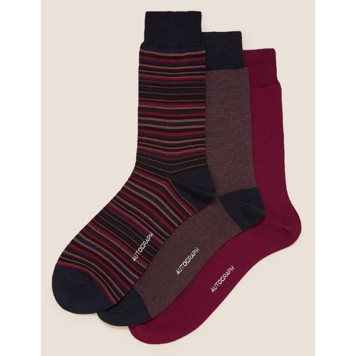 Pack Modal Pima Cotton Striped Socks purple - Marks & Spencer - Modalova