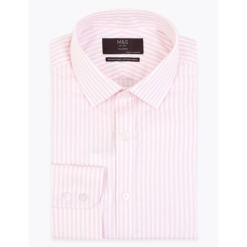 Tailored Fit English Fine Cotton Striped Shirt pink - Marks & Spencer - Modalova