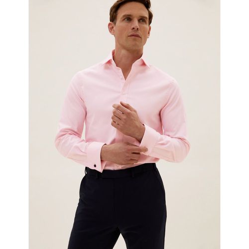 Slim Fit Cotton Twill Stretch Shirt - Marks & Spencer - Modalova