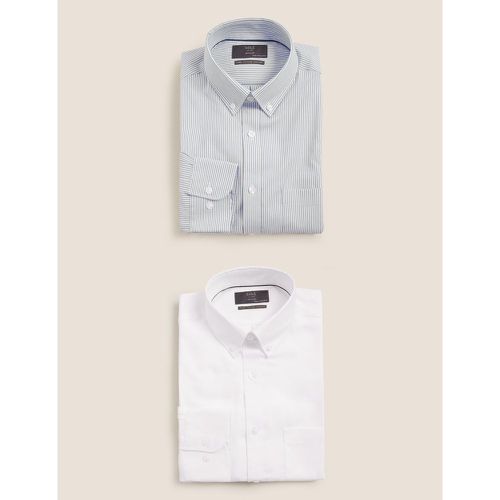Pack Regular Fit Cotton Oxford Shirts blue - Marks & Spencer - Modalova
