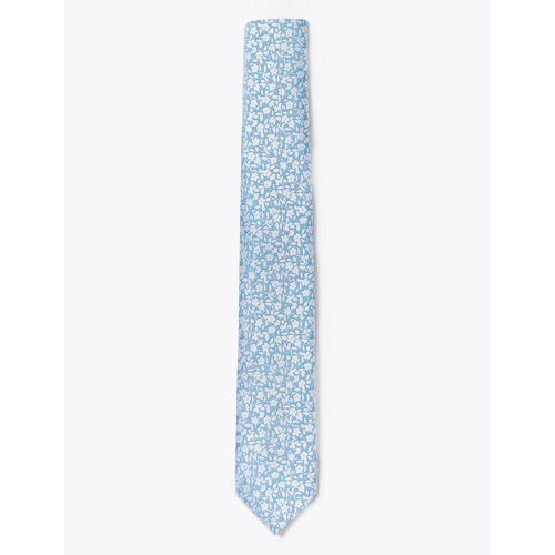 Skinny Woven Floral Tie blue - Marks & Spencer - Modalova