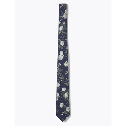 Slim Floral Tie navy - Marks & Spencer - Modalova