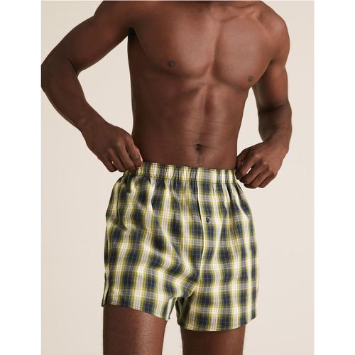 Pack Pure Cotton Checked Woven Boxers -coloured - Marks & Spencer - Modalova