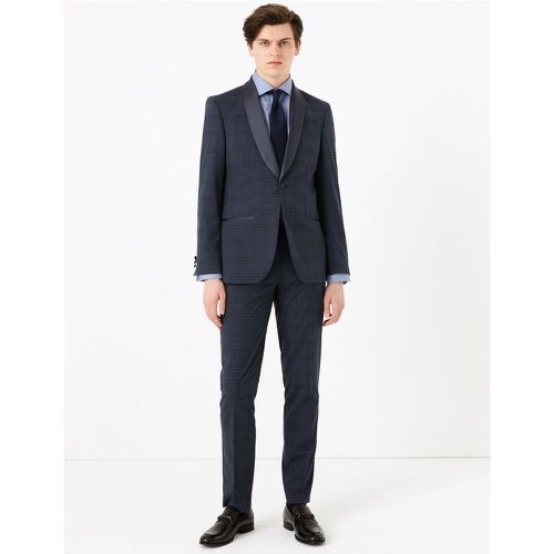 Blue Slim Fit Checked Jacket blue - Marks & Spencer - Modalova