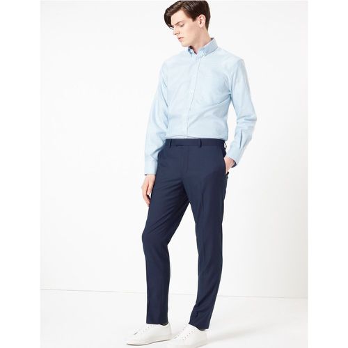 Blue Textured Slim Fit Trousers blue - Marks & Spencer - Modalova