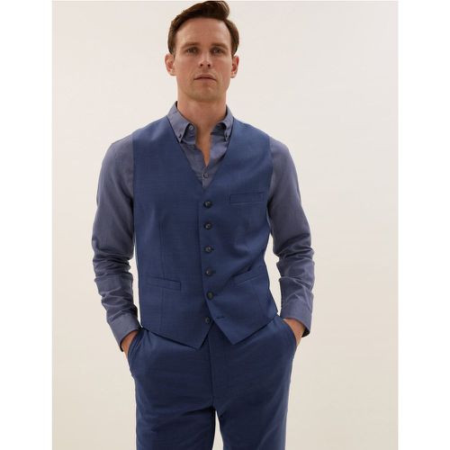 Blue Tailored Fit Wool Waistcoat blue - Marks & Spencer - Modalova