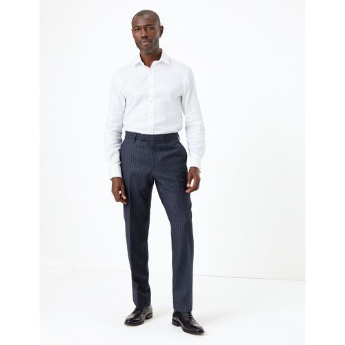 Navy Striped Tailored Fit Wool Trousers navy - Marks & Spencer - Modalova