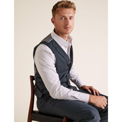Tailored Fit Pure Wool Pinstripe Waistcoat - Marks & Spencer - Modalova