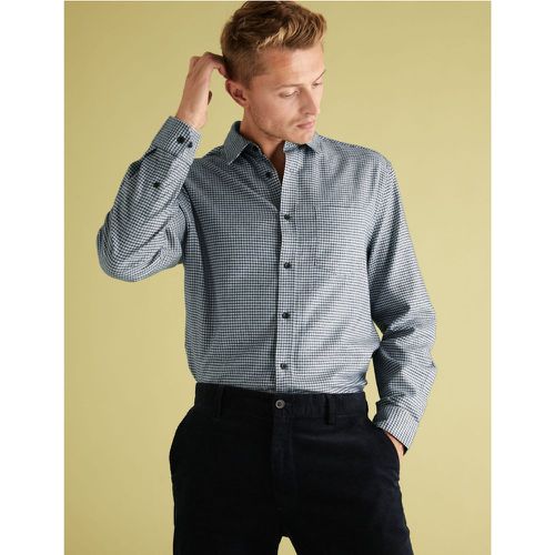 Brushed Cotton Gingham Checked Shirt navy - Marks & Spencer - Modalova