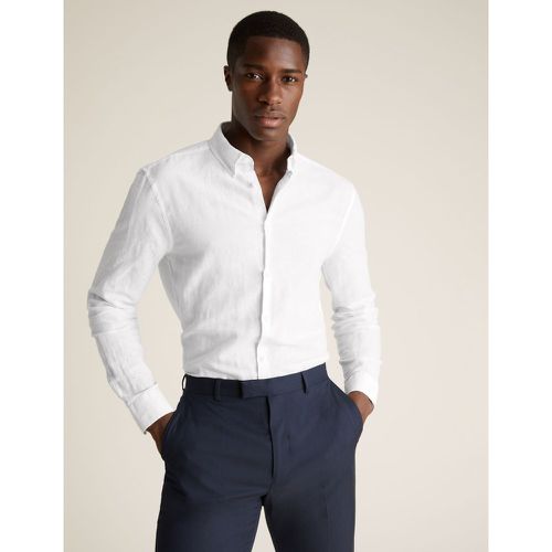 Easy Iron Linen Shirt white - Marks & Spencer - Modalova