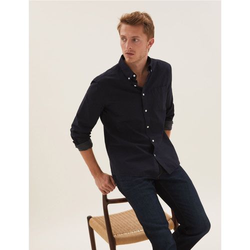 Pure Cotton Polka Dot Shirt navy - Marks & Spencer - Modalova