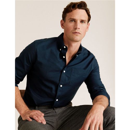 Pure Cotton Oxford Shirt navy - Marks & Spencer - Modalova