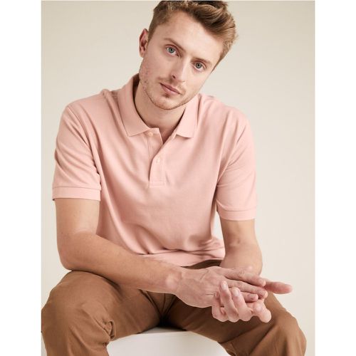 Pure Cotton Pique Polo Shirt pink - Marks & Spencer - Modalova