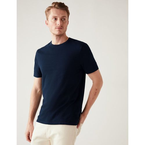 Pure Cotton Crew Neck T-Shirt navy - Marks & Spencer - Modalova