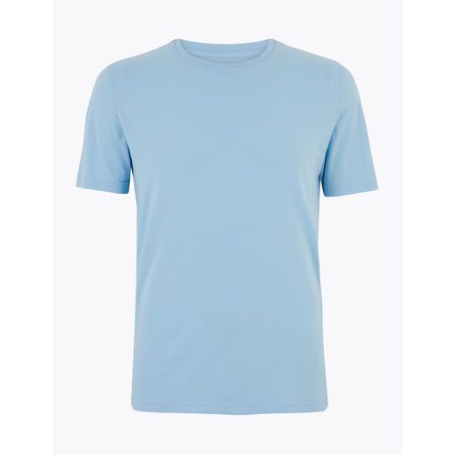 Slim Fit Pure Cotton Crew Neck T-Shirt blue - Marks & Spencer - Modalova