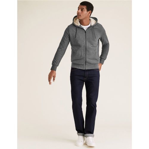 Fleece Lined Zip Up Hoodie grey - Marks & Spencer - Modalova