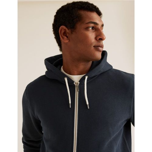 Heavyweight Zip Up Hoodie navy - Marks & Spencer - Modalova