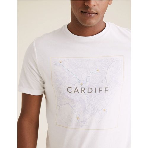 Pure Cotton Cardiff Map Graphic T-Shirt - Marks & Spencer - Modalova