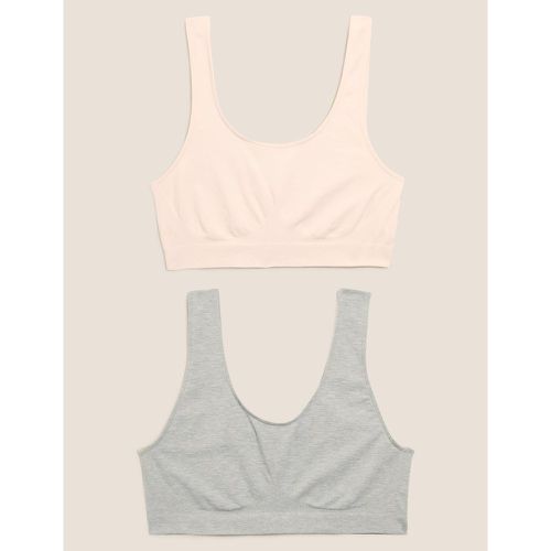 Pk Non-Wired Full Cup Crop Tops grey - Marks & Spencer - Modalova