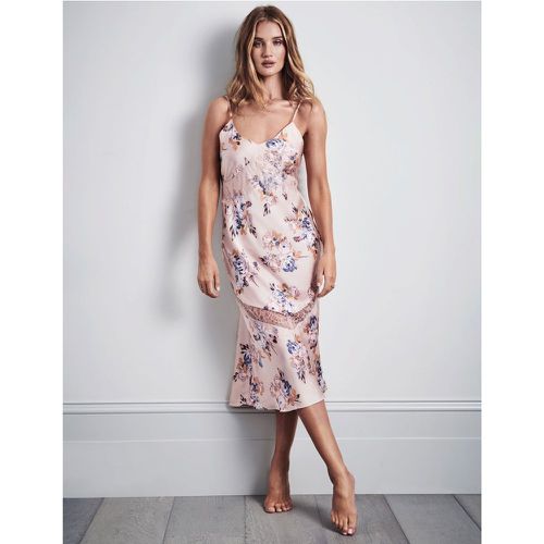 Satin & Lace Floral Print Long Nightdress pink - Marks & Spencer - Modalova