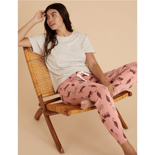 Cotton Tiger Print Pyjama Bottoms pink - Marks & Spencer - Modalova