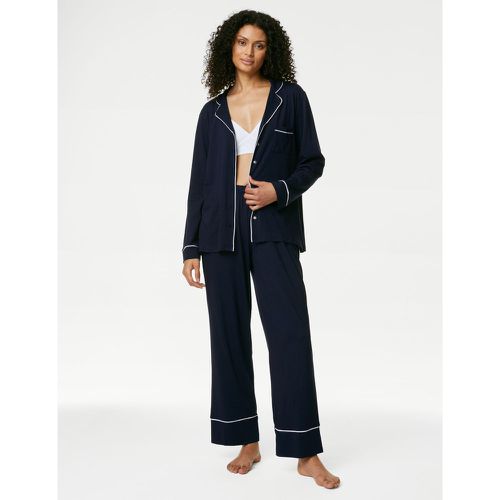 Cotton Modal Pyjama Set navy - Marks & Spencer - Modalova