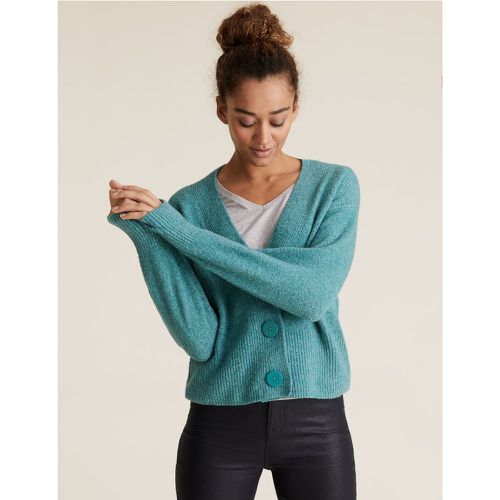 Cotton Knitted V-Neck Relaxed Cardigan green - Marks & Spencer - Modalova