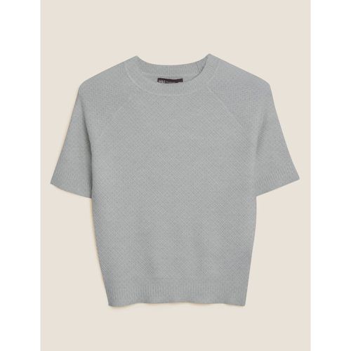 Textured Short Sleeve Knitted Top grey - Marks & Spencer - Modalova
