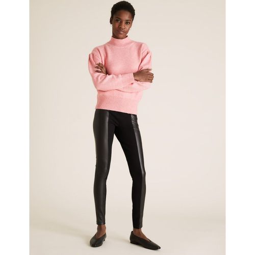 Funnel Neck Pleat Sleeve Relaxed Jumper pink - Marks & Spencer - Modalova