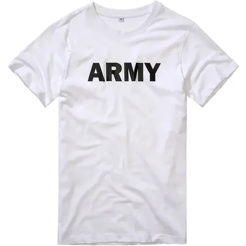 Materia in cotone morbida per la pelle / 160g per m² / taglio comodo con un grande comfort di indossabilità / colletto rotondo / stampa ARMY sul pet - MAG10036050 - Modalova