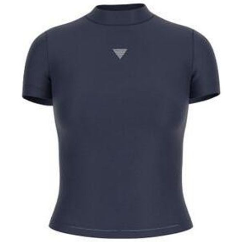 Top in jersey di viscosa misto.Col a lupetto e maniche corte.Vestibilità classica e comoda.Logo triangolare minimalista arricchito con strass.La lung - MAG11560134 - Modalova