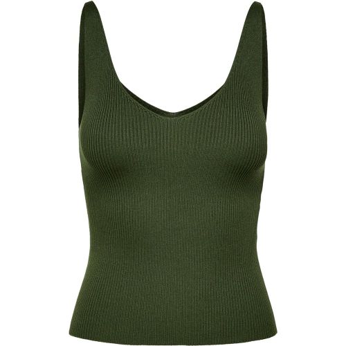 Detail Typ: Strickoberteil - Stoff: Rippstrick - änge/Größe: Regulär - Kragen: V-Ausschnitt - MANSCHETTE: Ärmellos (S/) - MAG5305331 - Modalova