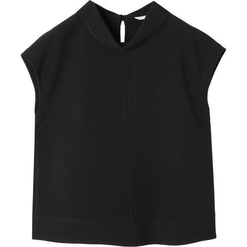 Diese aus Viskose gewebte Bluse ist perfekt für Frauen, die Einfachheit mit raffinierten Details schätzen.Der umgeschlagene Rundhalsausschnitt fügt - MAG11300336 - Modalova