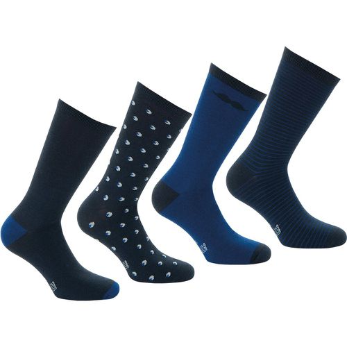 Pack of 4 Pairs of Patterned Crew Socks - Athena - Modalova