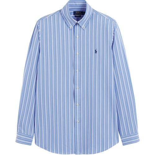 Striped Embroidered Logo Shirt in Cotton Poplin and Regular Fit - Polo Ralph Lauren - Modalova