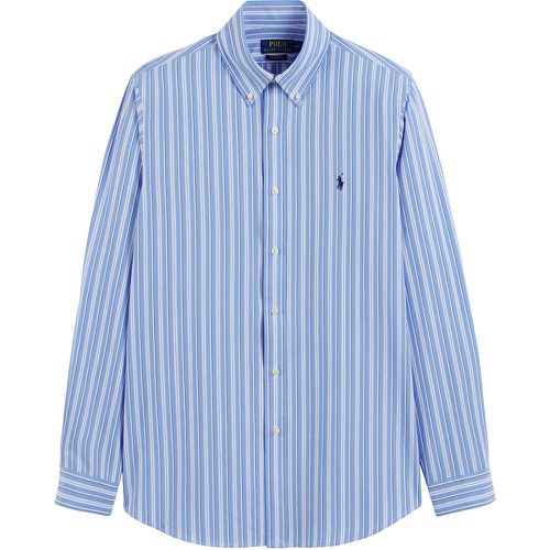 Striped Embroidered Logo Shirt in Cotton Poplin and Regular Fit - Polo Ralph Lauren - Modalova