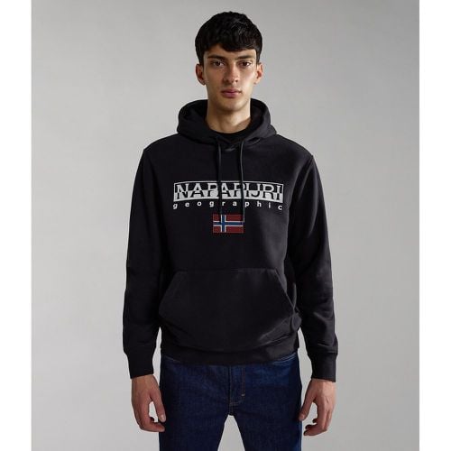 Ayas Cotton Mix Hoodie with Large Logo Print - Napapijri - Modalova