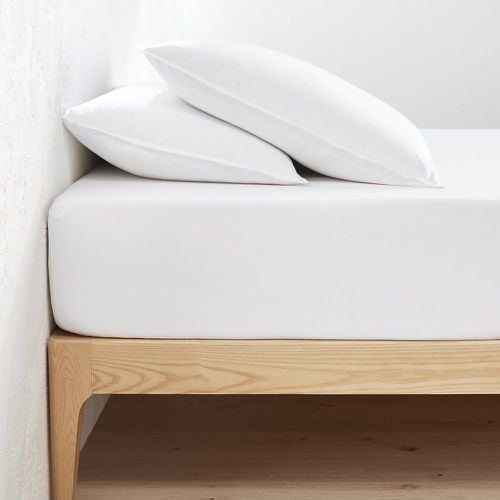 Scenario Plain 100% Organic Cotton Percale 200 Thread Count Fitted Sheet - LA REDOUTE INTERIEURS - Modalova