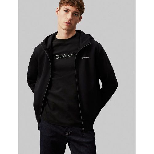 Dual Fabric Hooded Jacket in Cotton Mix with Zip Fastening - Calvin Klein - Modalova