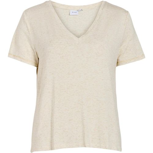 V-Neck T-Shirt with Short Sleeves - Vila - Modalova