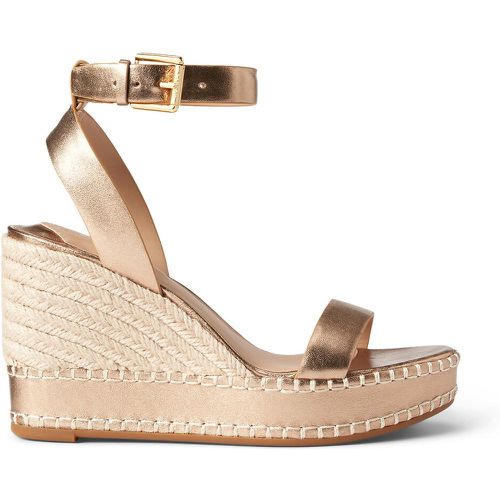 Metallic Leather Wedge Espadrilles - Lauren Ralph Lauren - Modalova