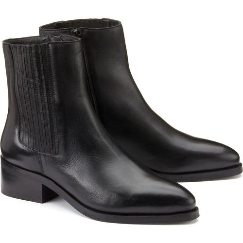 Leather Side Elasticated Ankle Boots with Pointed Toe, Wide Fit - LA REDOUTE COLLECTIONS PLUS - Modalova