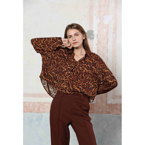 Animal Print V-Neck Blouse - SEE U SOON - Modalova