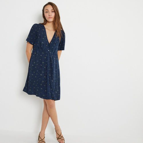 Printed Full Mini Dress with V-Neck - LA REDOUTE COLLECTIONS - Modalova