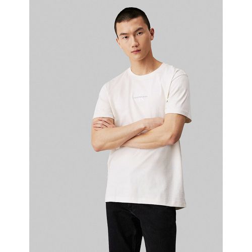 Embroidered Logo Cotton T-Shirt with Crew Neck - Calvin Klein Jeans - Modalova